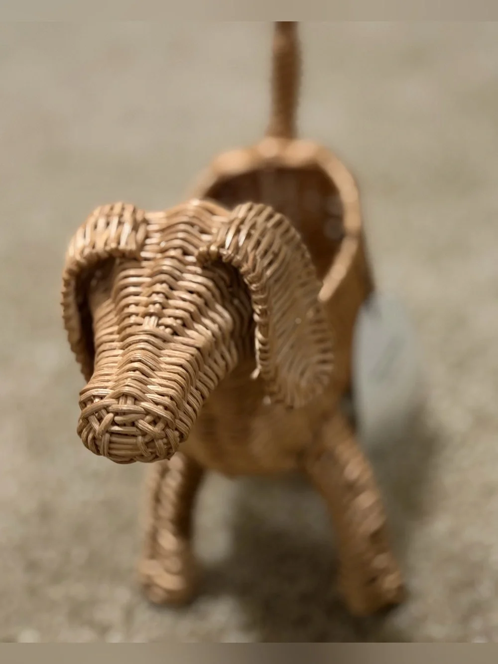 Threshold Rattan Dachshund pencil holder NWT